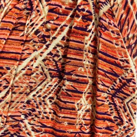 Lucky Brand Women's Aztec Geometric V-Neck Top Size L Multicolor - Picture 4 of 7